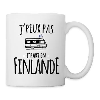 je part en finlande - cadeau voyage road trip - Mug blanc - blanc - Droite