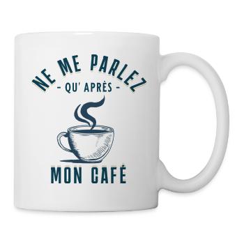 café qu' après mon café humour caféine cadeau - Mug blanc - blanc - Droite