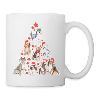 Christmas Dogs Christmas Tree Stars Gift - Mug - white - Right