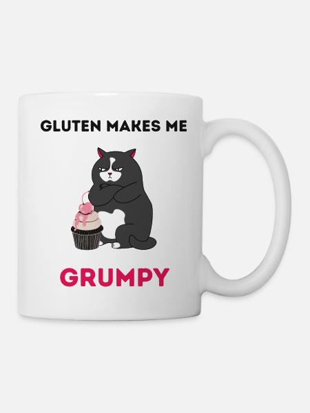 Gluten Makes Me Grumpy (gluten free, celiac) - Mug - white