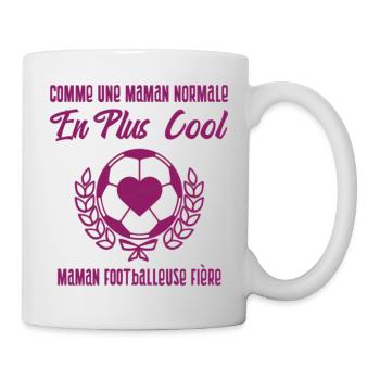 Maman footballeuse humour football cadeau foot - Mug blanc - blanc - Droite
