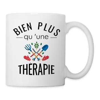 Jardinage thérapie humour jardinier cadeau jardin - Mug blanc - blanc - Droite