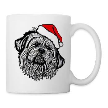 Weihnachten Hund süß lustig Hunde Tier Welpe 18 - Tasse - Weiß - Rechts