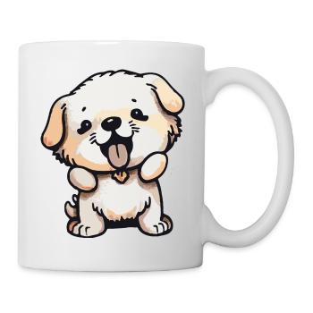 Illustration Comic Cute Kawaii Dog Art Piece - Mug - white - Right