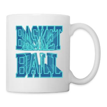 Basketball Basketballer Spieler 3D Schrift Vintage - Tasse - Weiß - Rechts