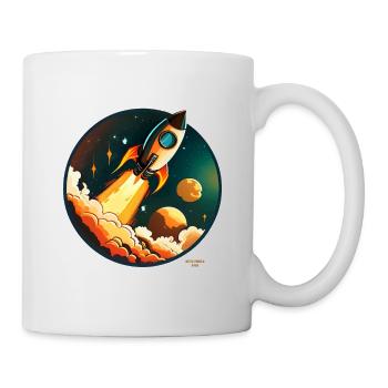 Rakete auf dem Weg ins All - Tasse - Weiß - Rechts