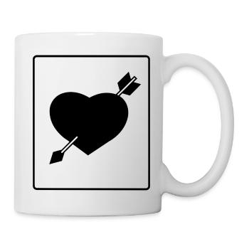 Black Heart mit Pfeil - Tasse - Weiß - Rechts