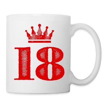 18 Zahl Krone - Tasse - Weiß - Rechts