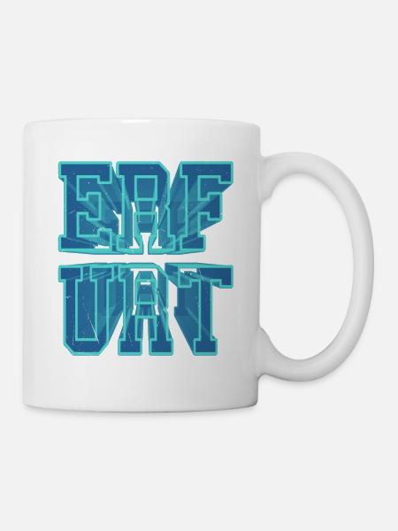Erfurt Deutschland Stadt 3D Schrift Skyline - Tasse - Weiß