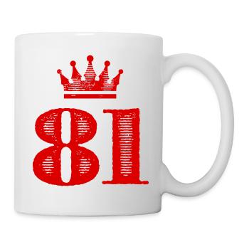 81 Zahl Krone - Tasse - Weiß - Rechts