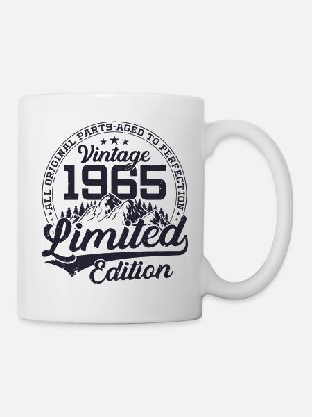 1965 né cadeau d’anniversaire vintage - Mug blanc - blanc