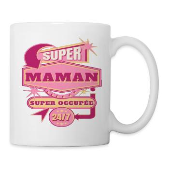 Super maman super occupée humour mère cadeau drôle - Mug blanc - blanc - Droite