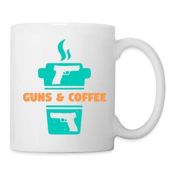LUSTIGE WAFFEN UND KAFFEE - Tasse - Weiß - Rechts
