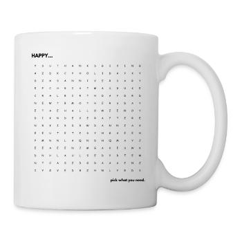 Happy...Wortsuchrätsel - Tasse - Weiß - Rechts