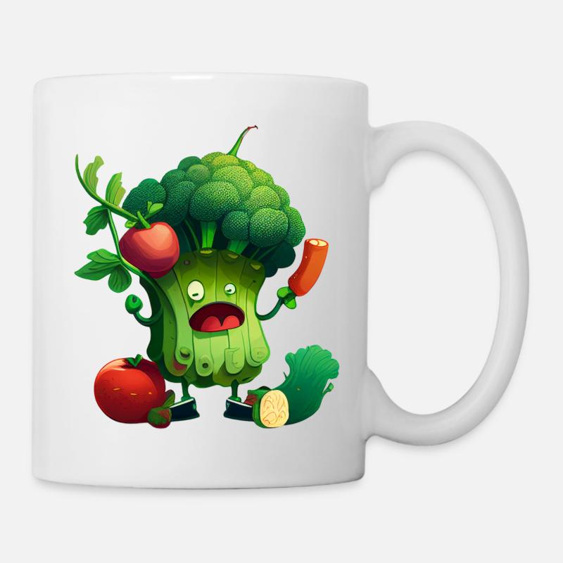 Crazy veggie broccoli - Mug - white