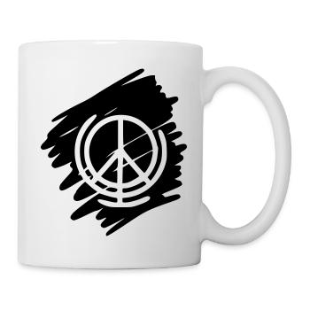 Signe de la Paix Dessin de la Paix Croquis noir - Mug blanc - blanc - Droite