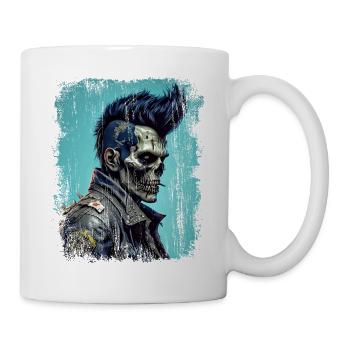 Rock'n'Roll Horror Punk Zombie Skull - Tasse - Weiß - Rechts