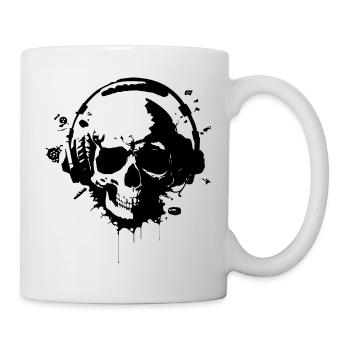 Skeleton head gamer geek gift - Mug - white - Right