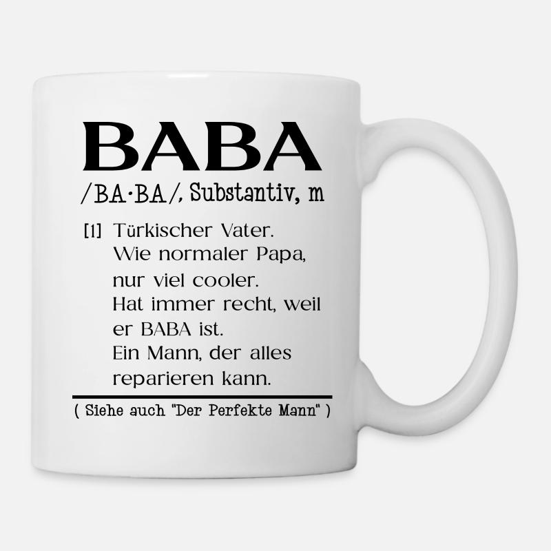 Türkischer Vater Baba definition - Tasse - Weiß