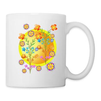Flowers in bouquet. - Mug - white - Right