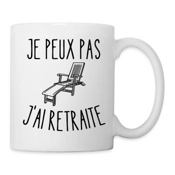 je peux pas j'ai retraite - Mug blanc - blanc - Droite