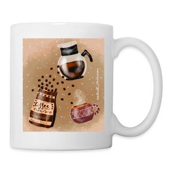Kaffee Liebe - Tasse - Weiß - Rechts