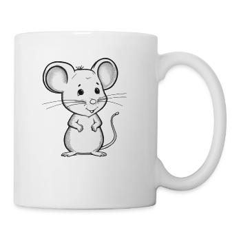 Tiny Mouse - Cute and Curious - Tasse - Weiß - Rechts