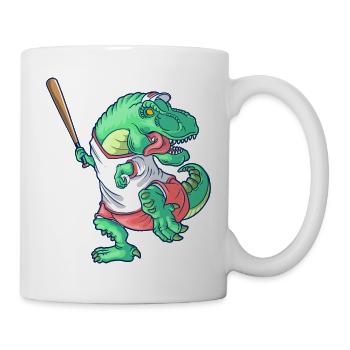 Dinosaur playing Baseball or Softball for Kids - Mug - white - Right