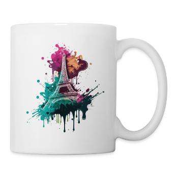 Paris France City Skyline Tour Eiffel Art - Mug blanc - blanc - Droite
