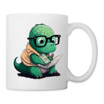 Cute Dino Who Programs - Mug - white - Right