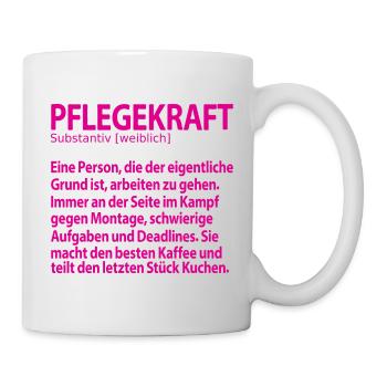Pflegekraft Pflegekräfte Abschied Sprüche Kollegin - Tasse - Weiß - Rechts