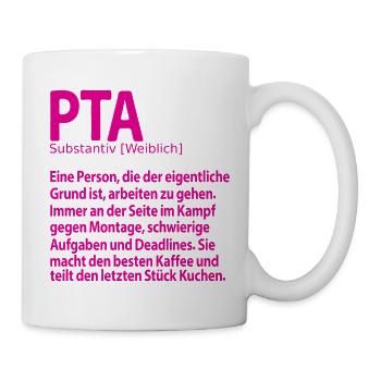 PTA Abschiedgeschenk Danke Abschied Kollegin - Tasse - Weiß - Rechts
