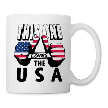 USA Flagge Amerika Fahne Stars & Stripes Patriot - Tasse - Weiß - Rechts