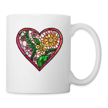 Love Hart Lifde stained glass - Mug - white - Right