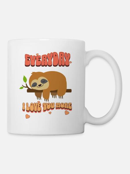 EVERYDAY I LOVE YOU MORE, CHAQUE JOUR JE T'AIME.. - Mug blanc - blanc