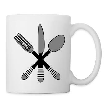 Besteck kochen 2 - Tasse - Weiß - Rechts