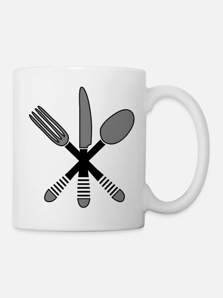 Besteck kochen 2 - Tasse - Weiß