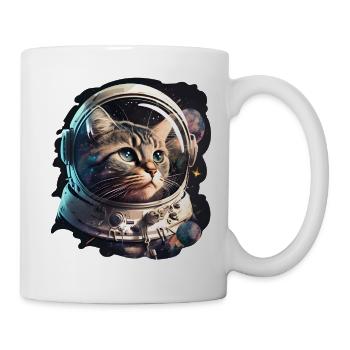 Katze im Weltall süßes Kätzchen Astronaut - Tasse - Weiß - Rechts