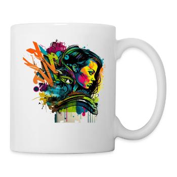 Urban Art im Graffiti-Stil - Tasse - Weiß - Rechts