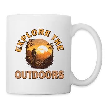 outdoor wandern Natur vintage retro sunset Urlaub - Tasse - Weiß - Rechts