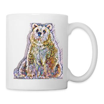 Art Print Art Bear Teddy Grizzly coloré - Mug blanc - blanc - Droite