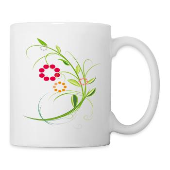 Flower tendril with small flowers - Mug - white - Right