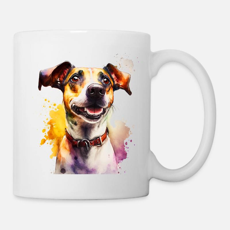 Jack Russel Chien Aquarelle | Motif cool - Mug blanc - blanc