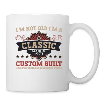 50e anniversaire homme Mars Né 1973 Classique - Mug blanc - blanc - Droite