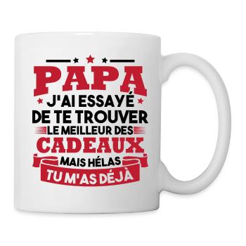Papa J'ai Essayé De Te Trouver Le Meilleur Cadeau - Mug blanc - blanc - Droite
