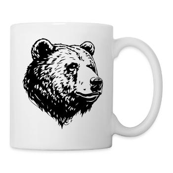 Bear Grizzly Head - Mug blanc - blanc - Droite