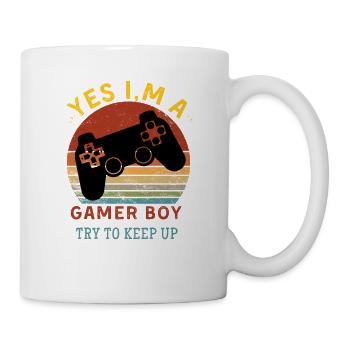 Yes l'm a gamer boy Time to level up - Mug blanc - blanc - Droite