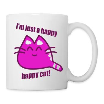 chat chat heureux cadeau maman fille fille - Mug blanc - blanc - Droite