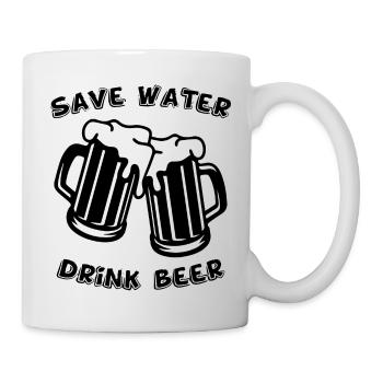 Lustiger Bier Spruch Geschenkidee Party - Tasse - Weiß - Rechts