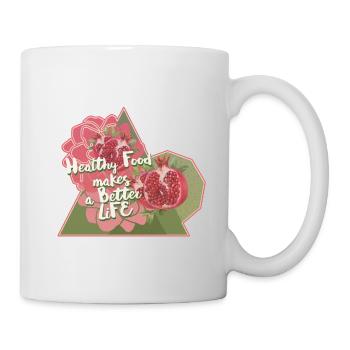 Eat healthy then you live well - Mug - white - Right